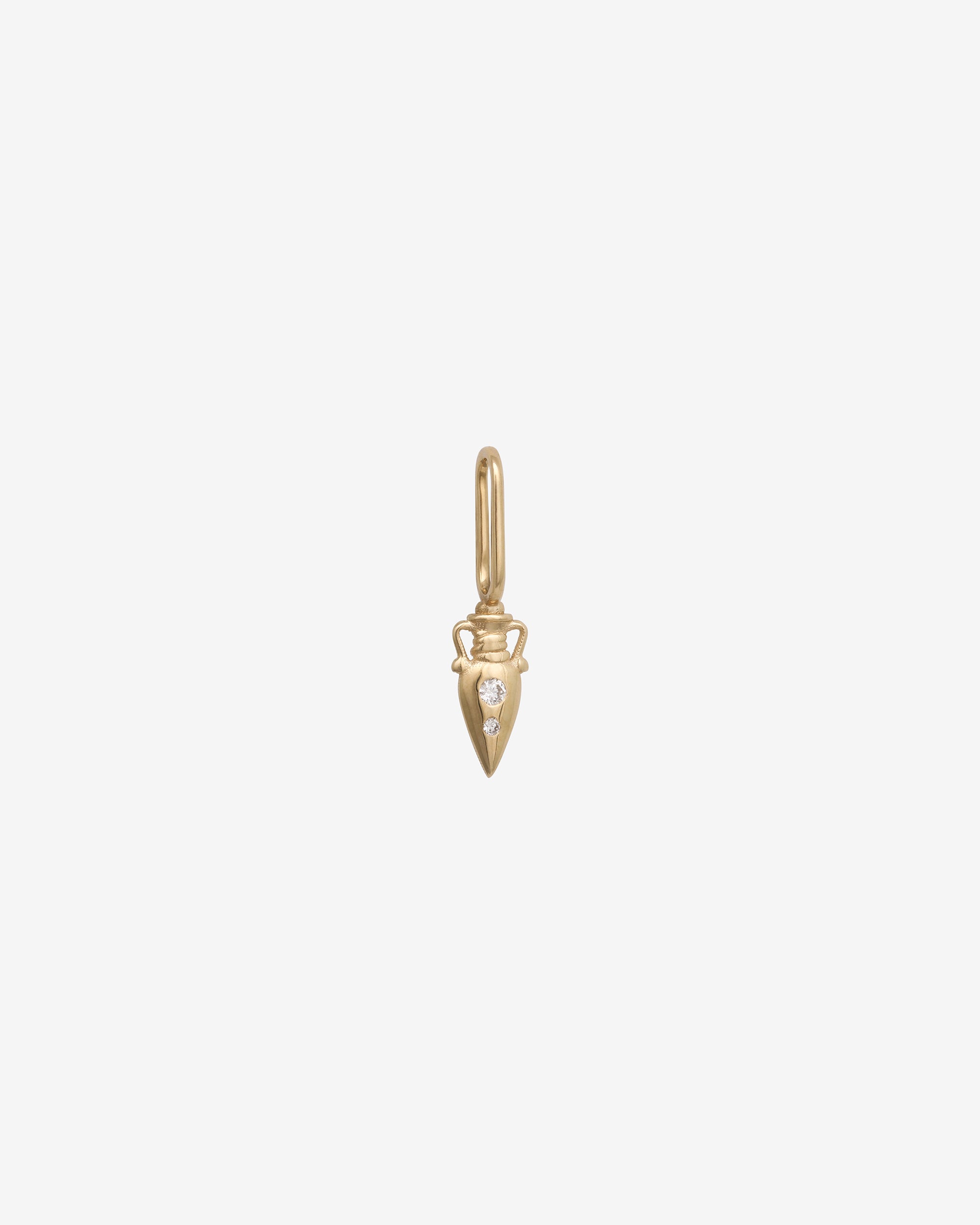 Urn Charm Diamond Solid Gold