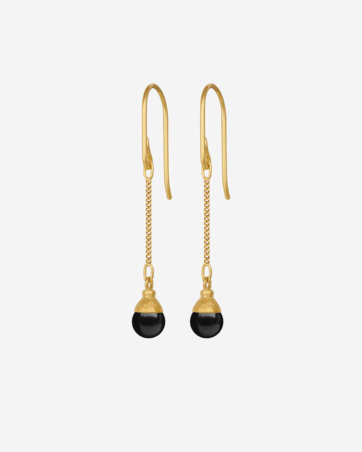 Sela Earrings Gold Vermeil set with onyx
