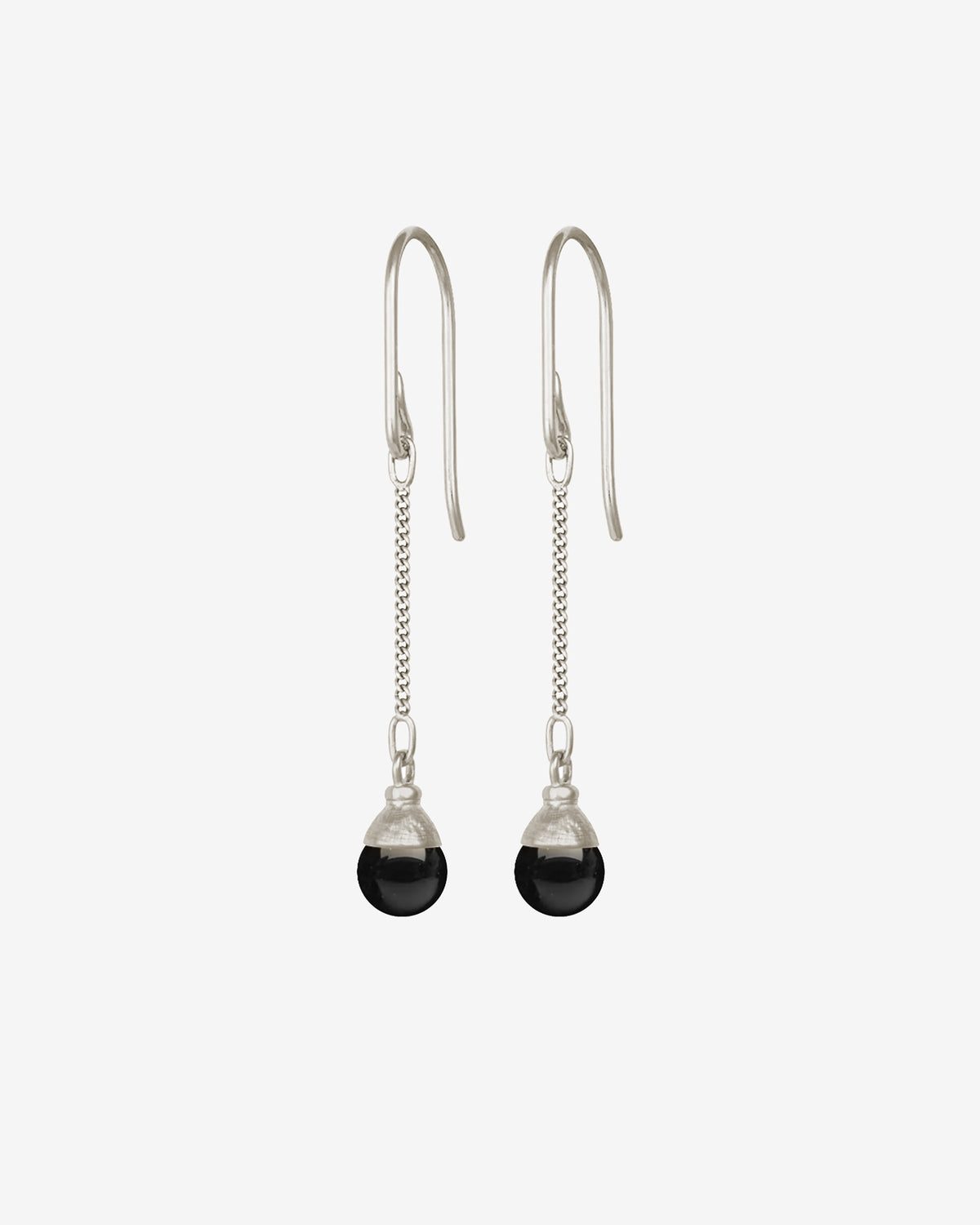 Sela Earrings Silver set with onyx