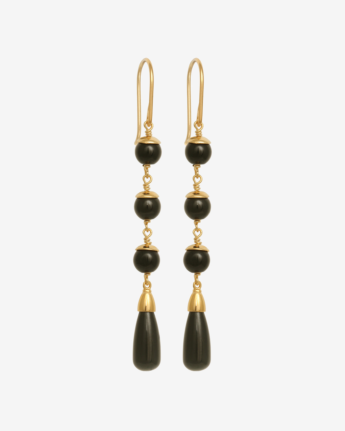 Sita Earrings Gold Vermeil set with onyx