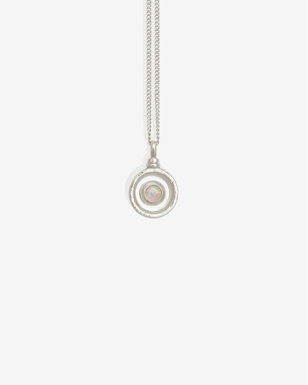 Soma Coin Necklace Silver set with opal