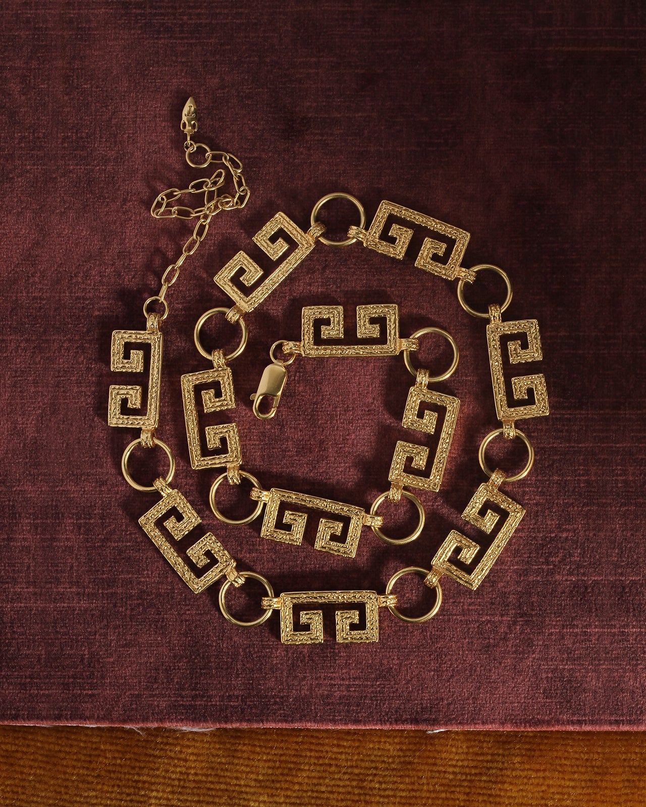 Greca Chain Necklace Gold Vermeil