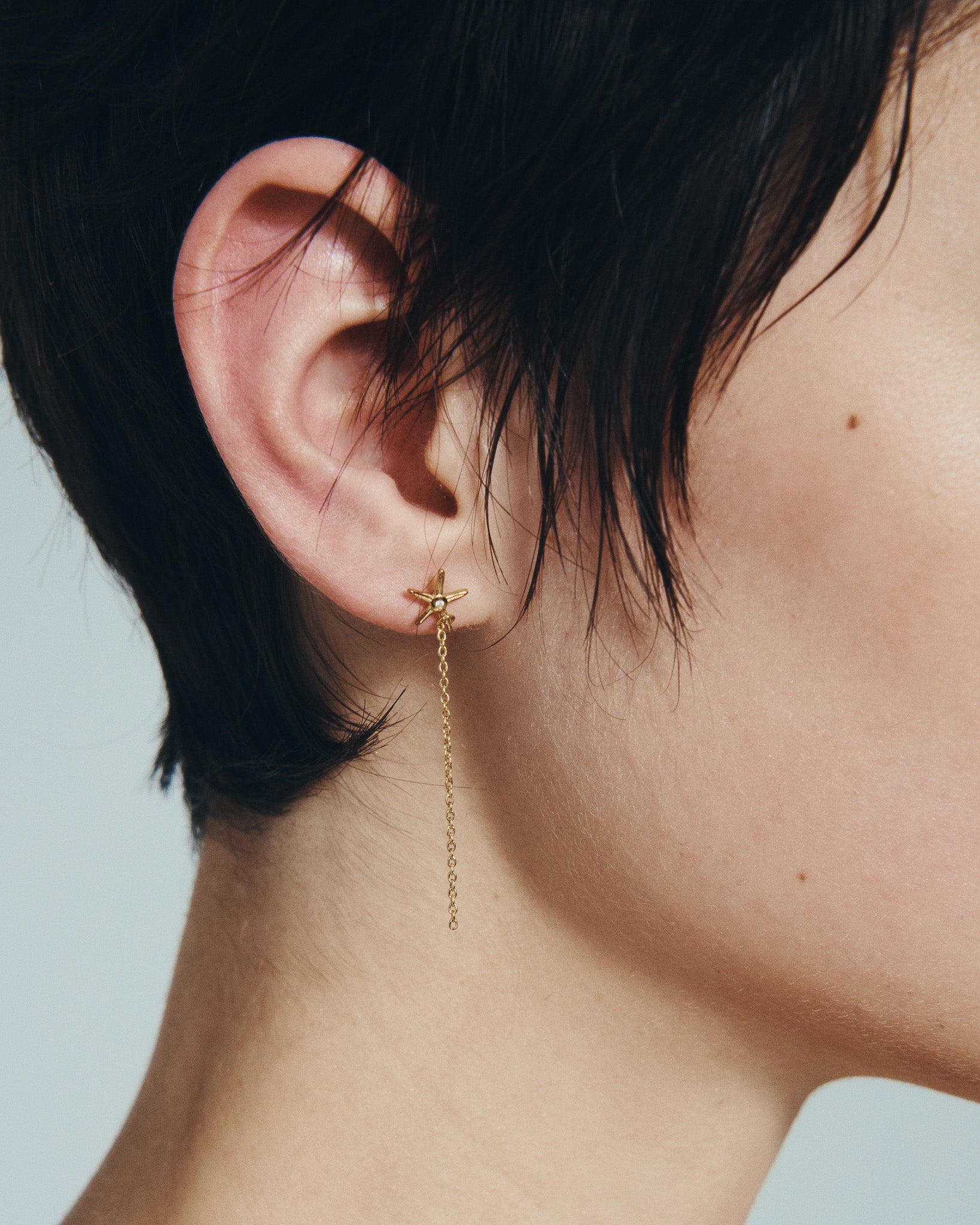 Seba Stud Earrings Gold Vermeil, worn
