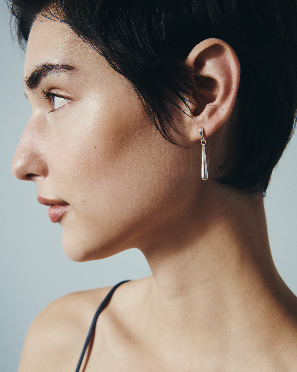 Stilla Earrings Silver, worn