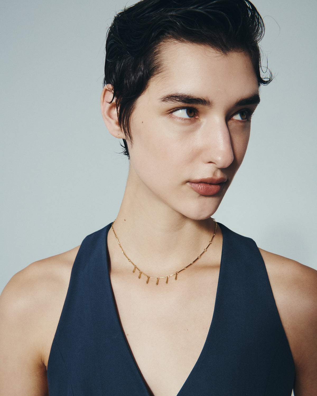Stilla Necklace Gold Vermeil, worn