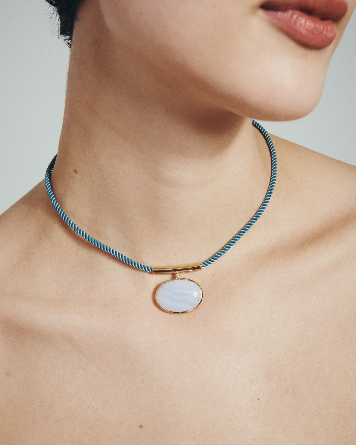 Ether Necklace Gold Vermeil, worn