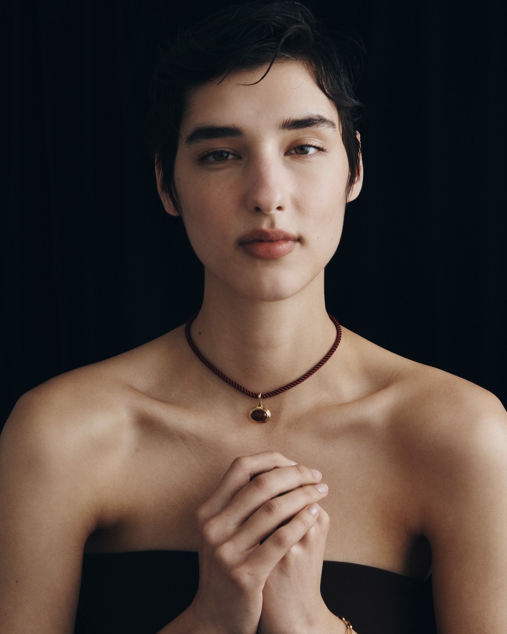 Vega Necklace Gold Vermeil, worn