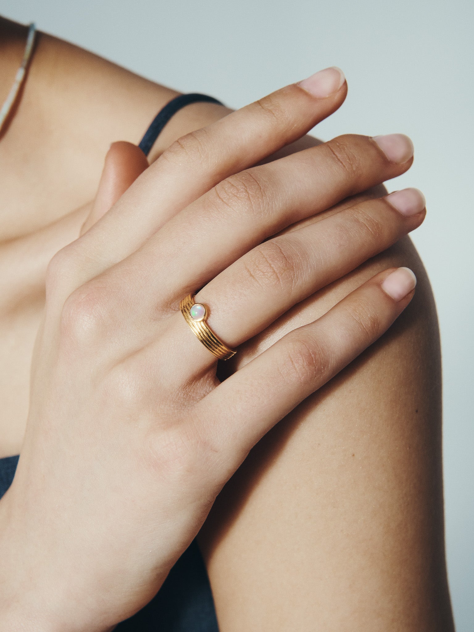 Soma Ring Gold Vermeil, worn