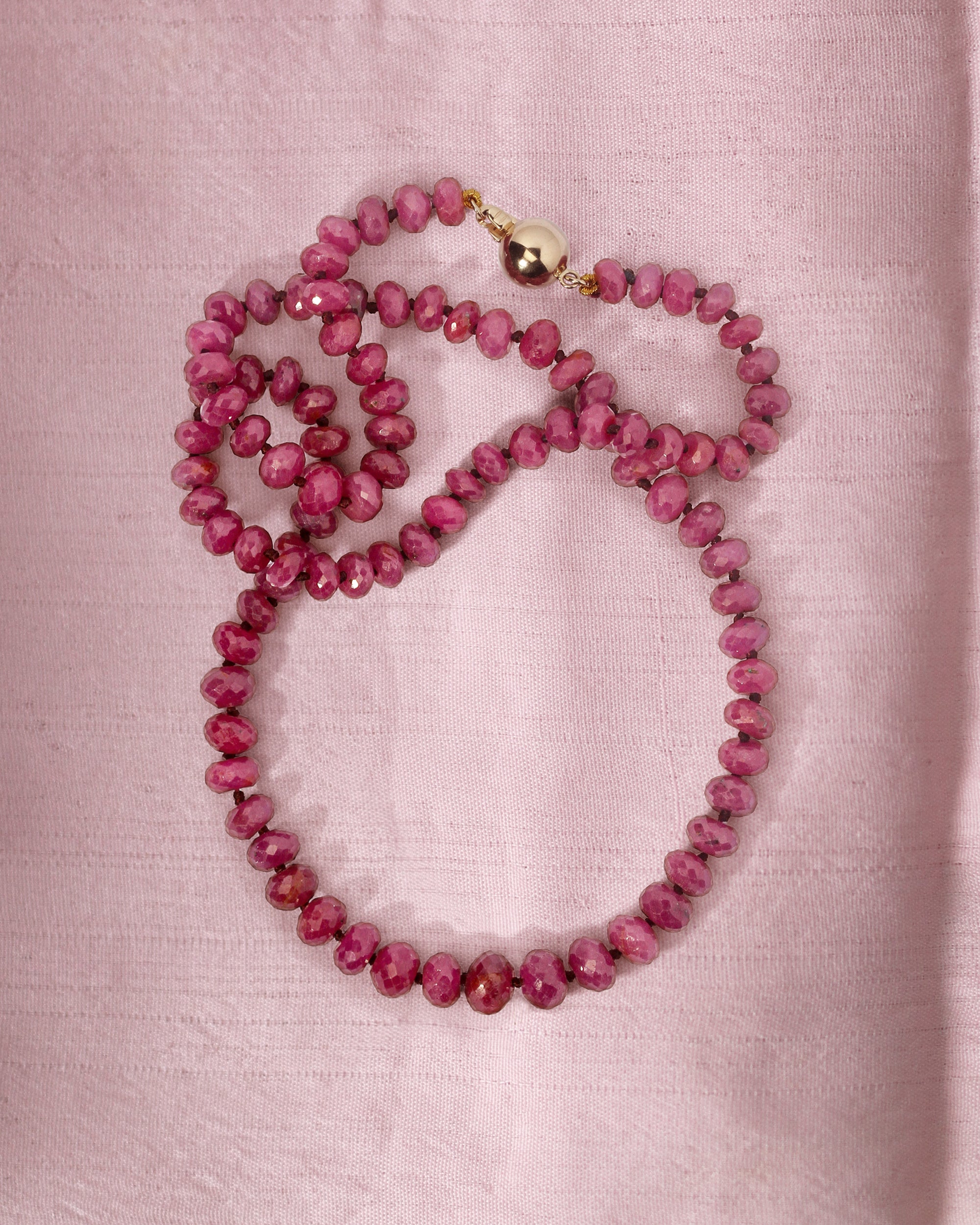 Ruby Necklace Solid Gold