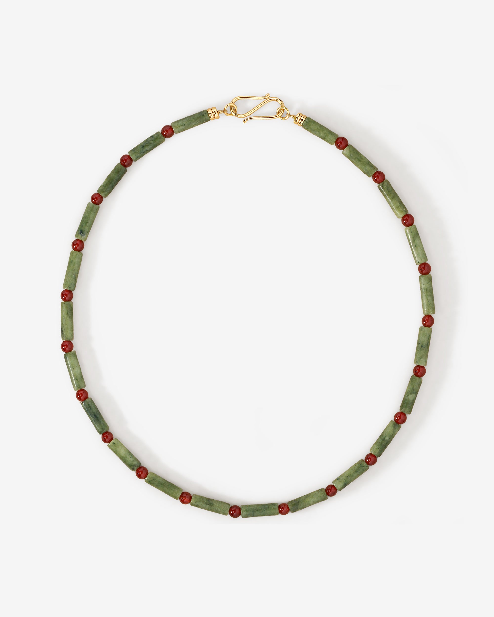 Vana Beaded Necklace Gold Vermeil, viewed from above