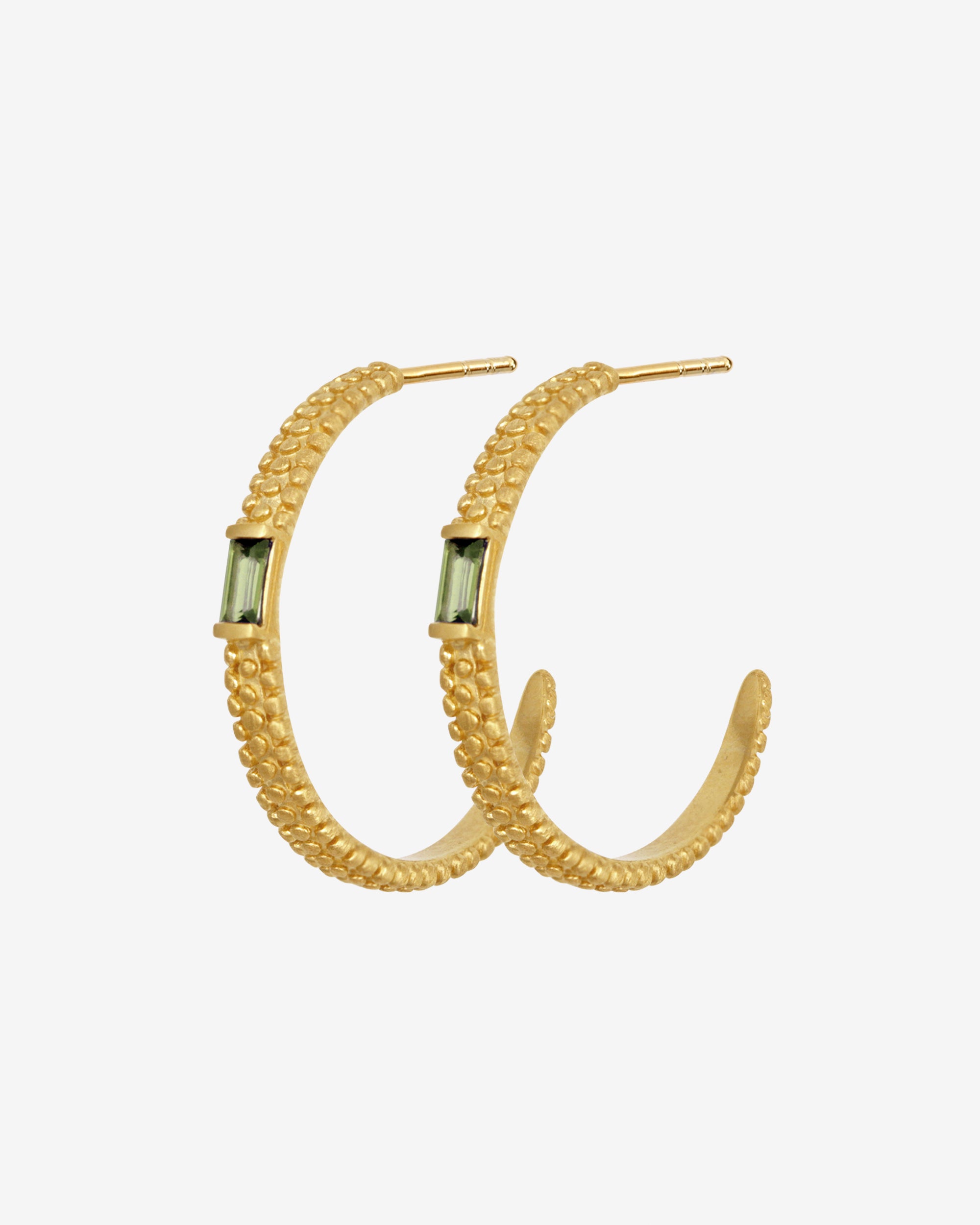Vashti Hoop Earrings Peridot Gold Vermeil