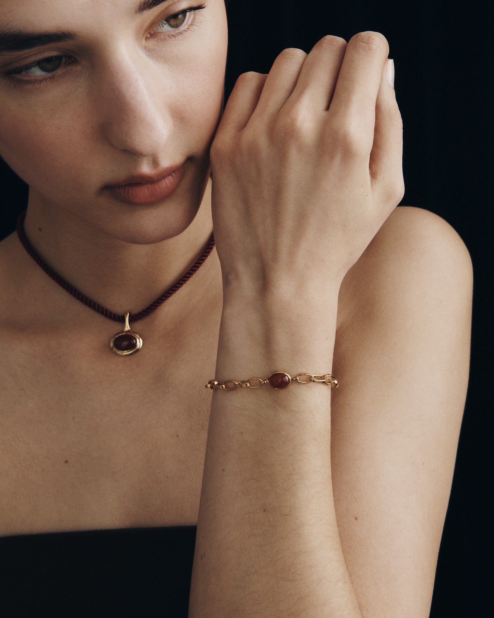 Uto Chain Bracelet Gold Vermeil, worn
