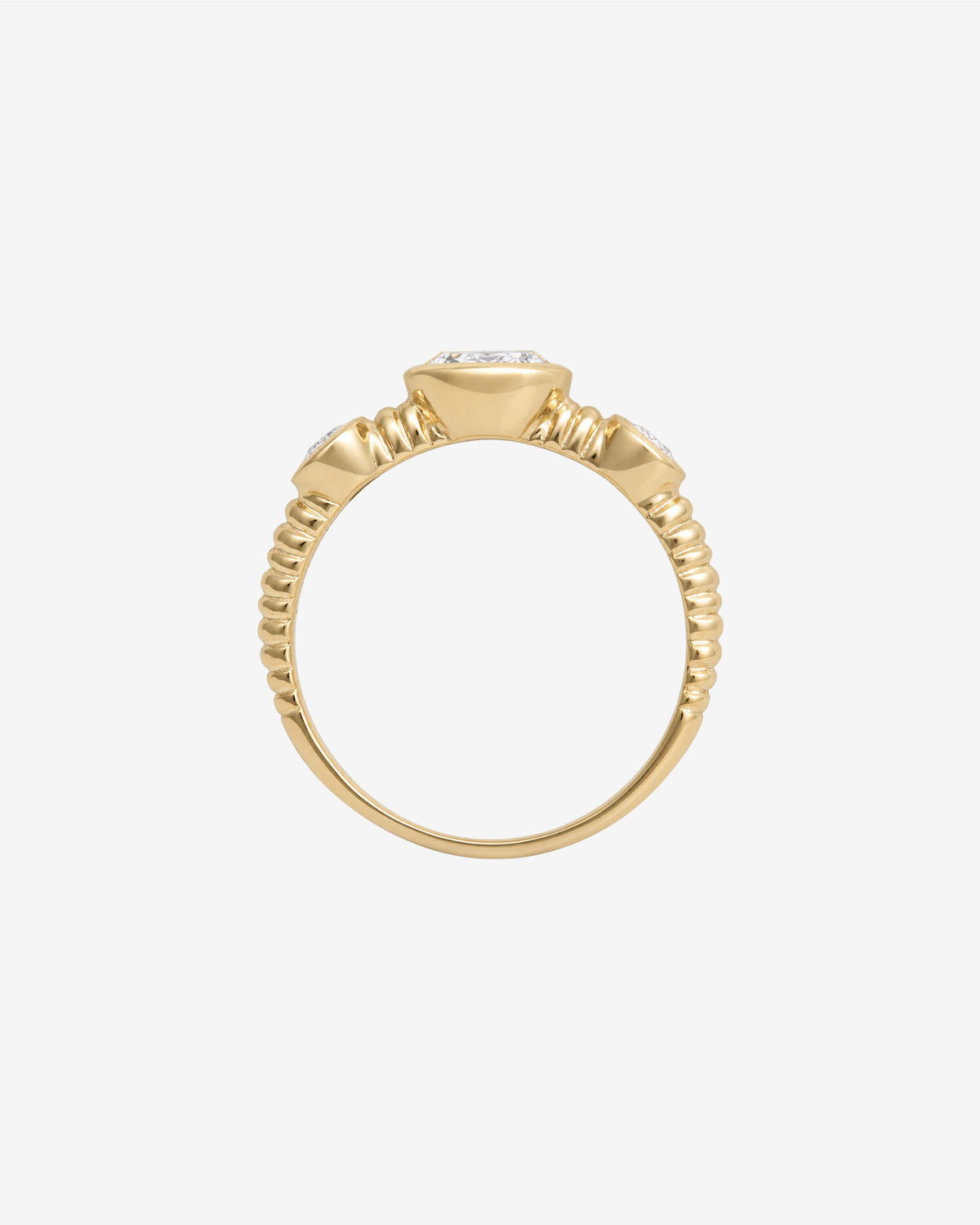 Wren Diamond Trilogy Ring Solid Gold, side view