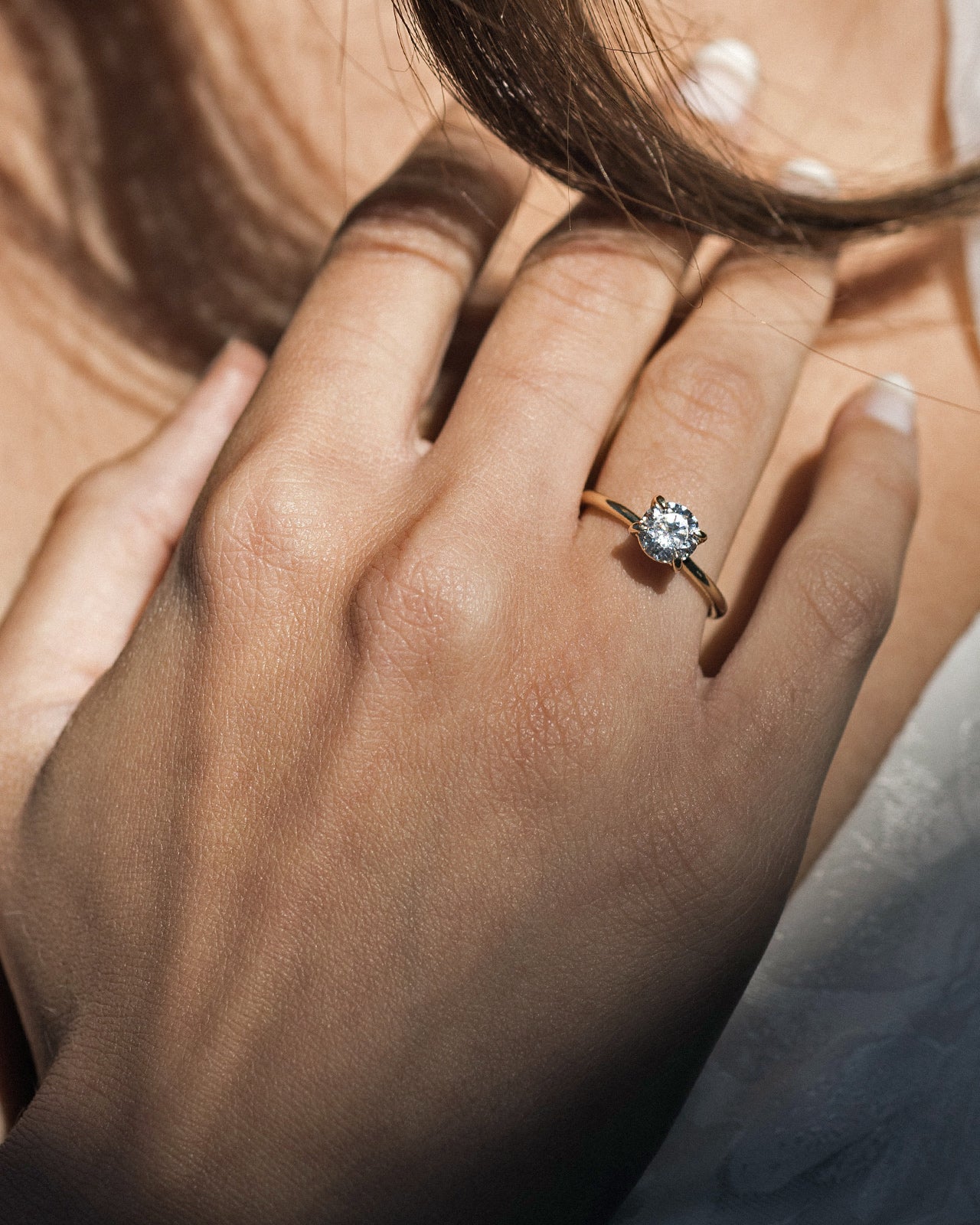 Temple of the Sun Adama Brilliant Solitaire Ring Diamond Solid Gold