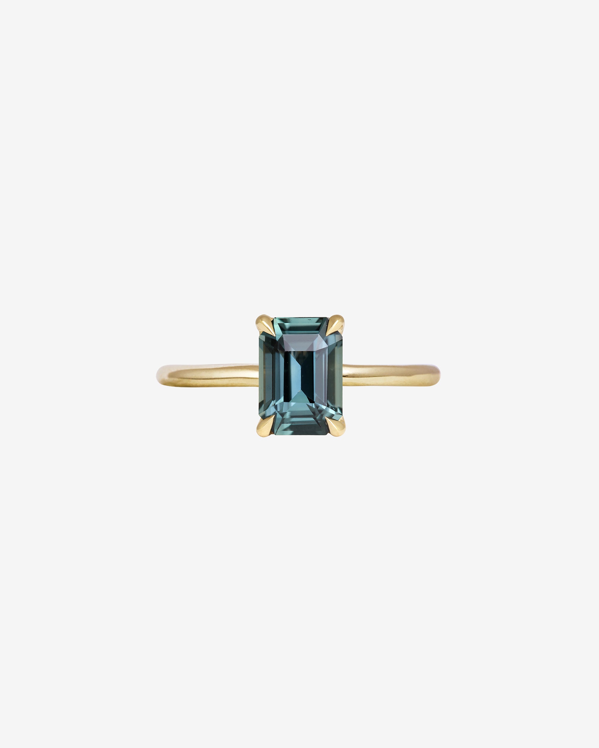 Temple of the Sun Adama Emerald Cut Ring Solitaire 1.58ct Green Sapphire Solid Gold