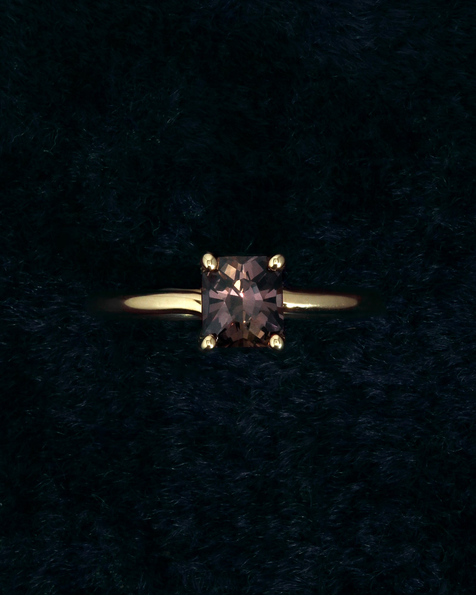 Temple of the Sun Adama III Solitaire Ring Burgundy Sapphire Solid Gold