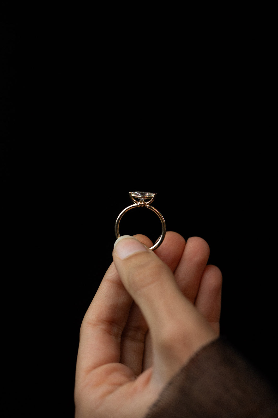 Temple of the Sun Adama Marquise Ring Solitaire Diamond Solid Gold