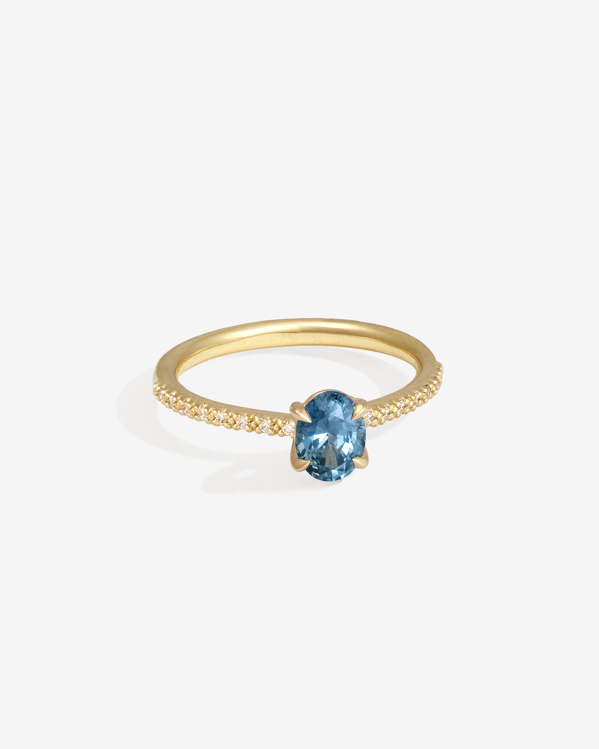Temple of the Sun Adama Oval Ring 0.89ct Blue Spinel Diamond Solid Gold