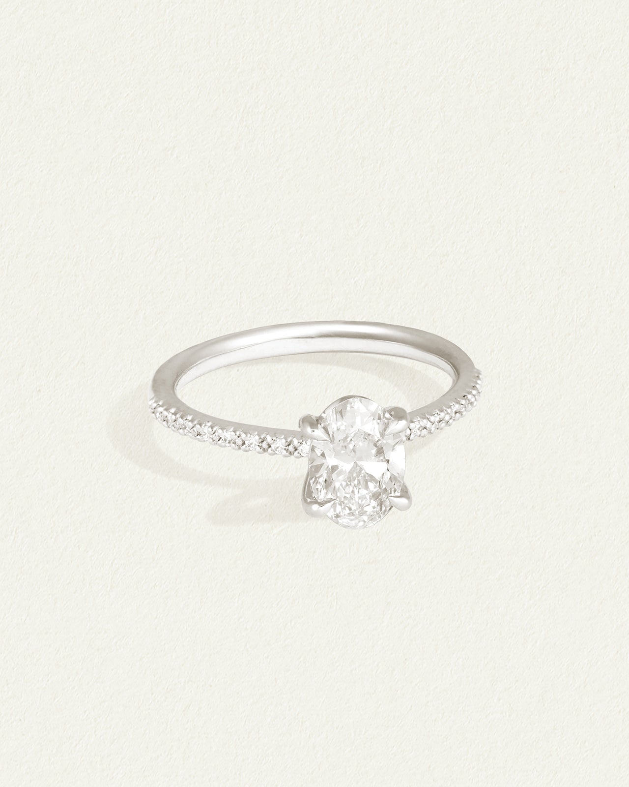 Temple of the Sun Adama Oval Ring Diamond Platinum