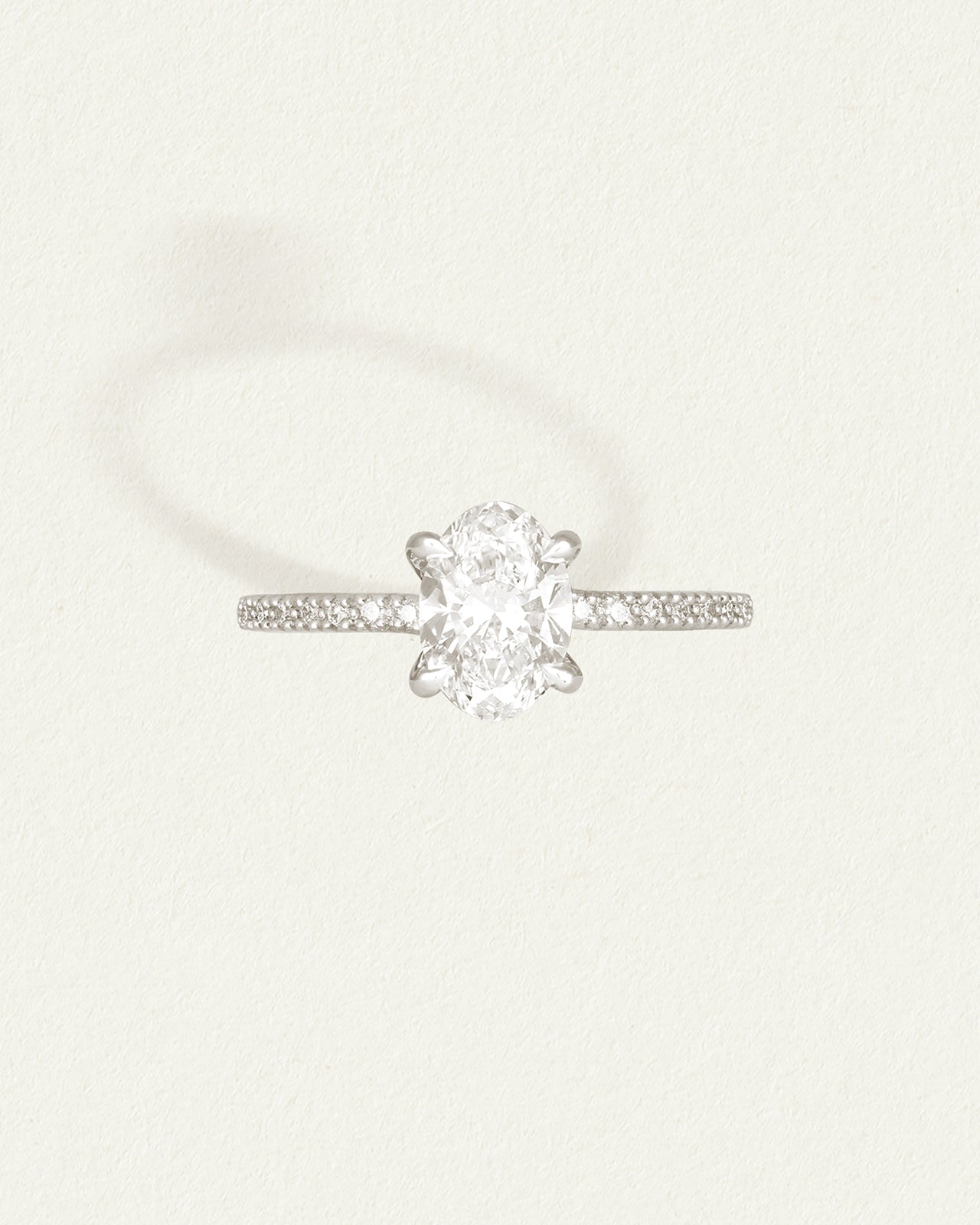 Temple of the Sun Adama Oval Ring Diamond Platinum