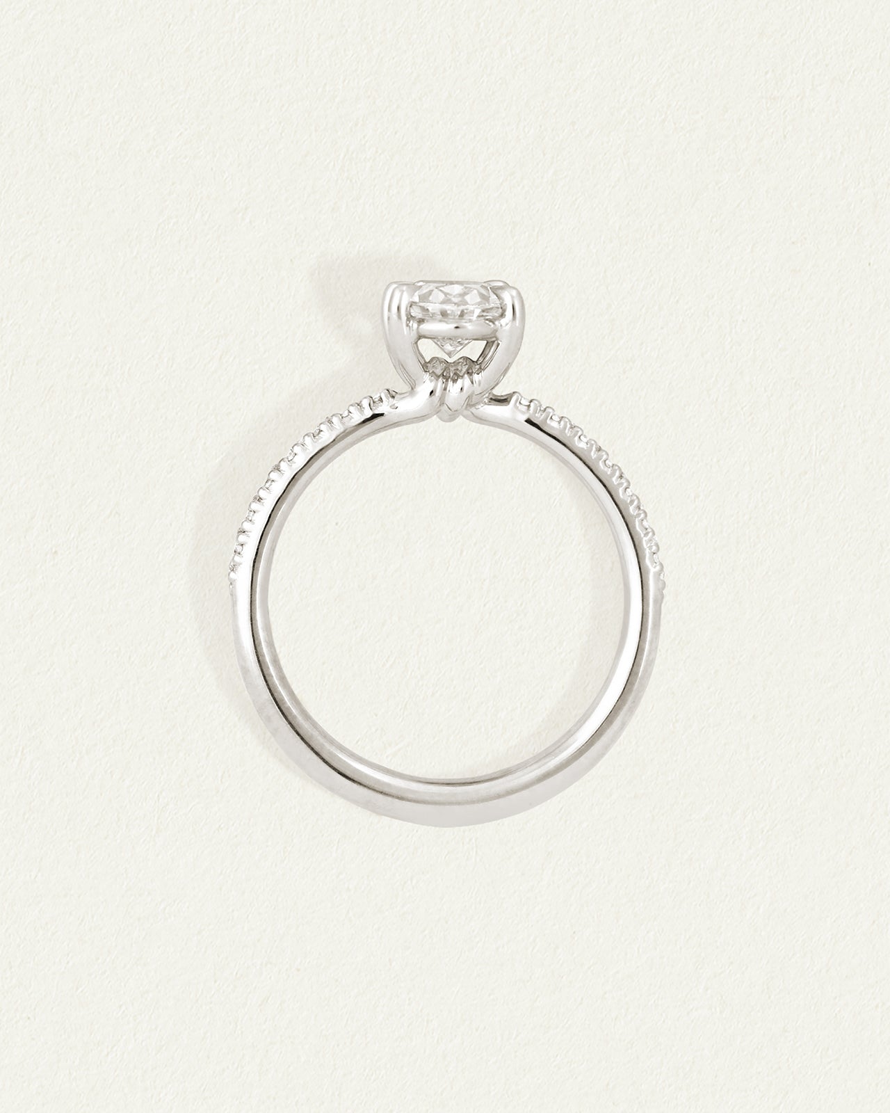 Temple of the Sun Adama Oval Ring Diamond Platinum