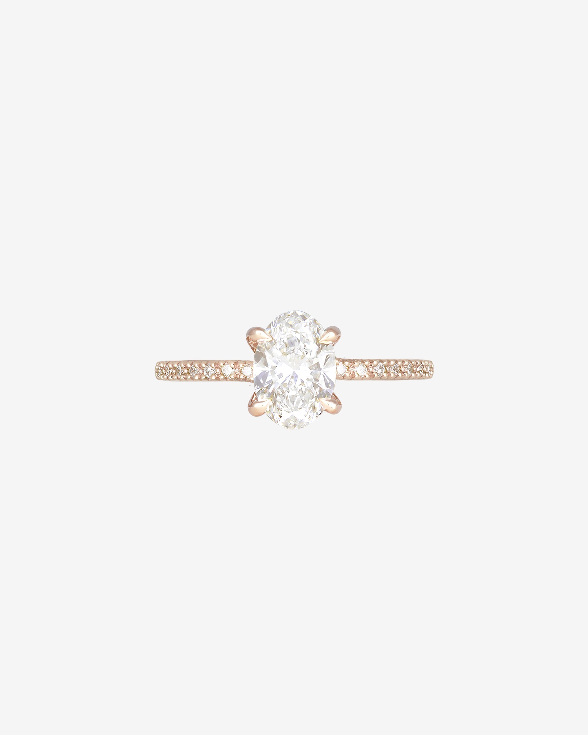 Temple of the Sun Adama Oval Ring Diamond Rose Gold