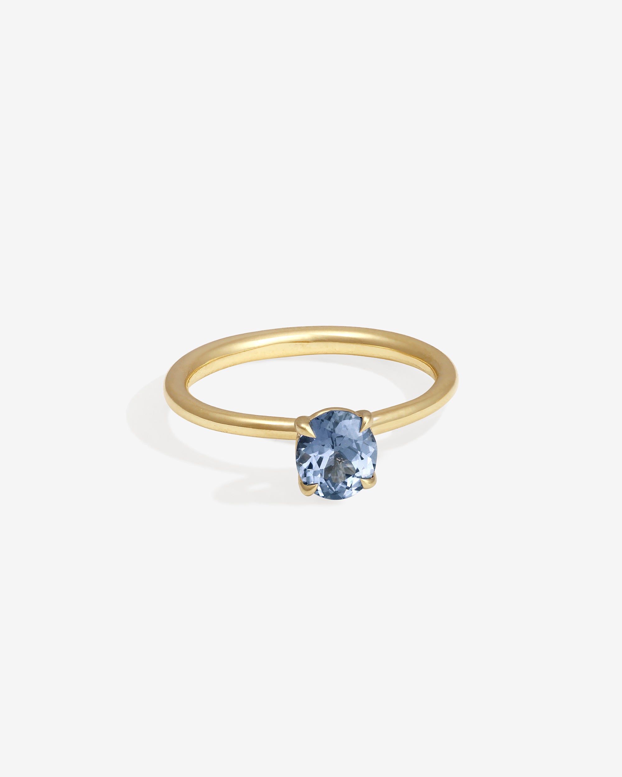 Temple of the Sun Adama Oval Ring Solitaire 0.9ct Blue Spinel Solid Gold