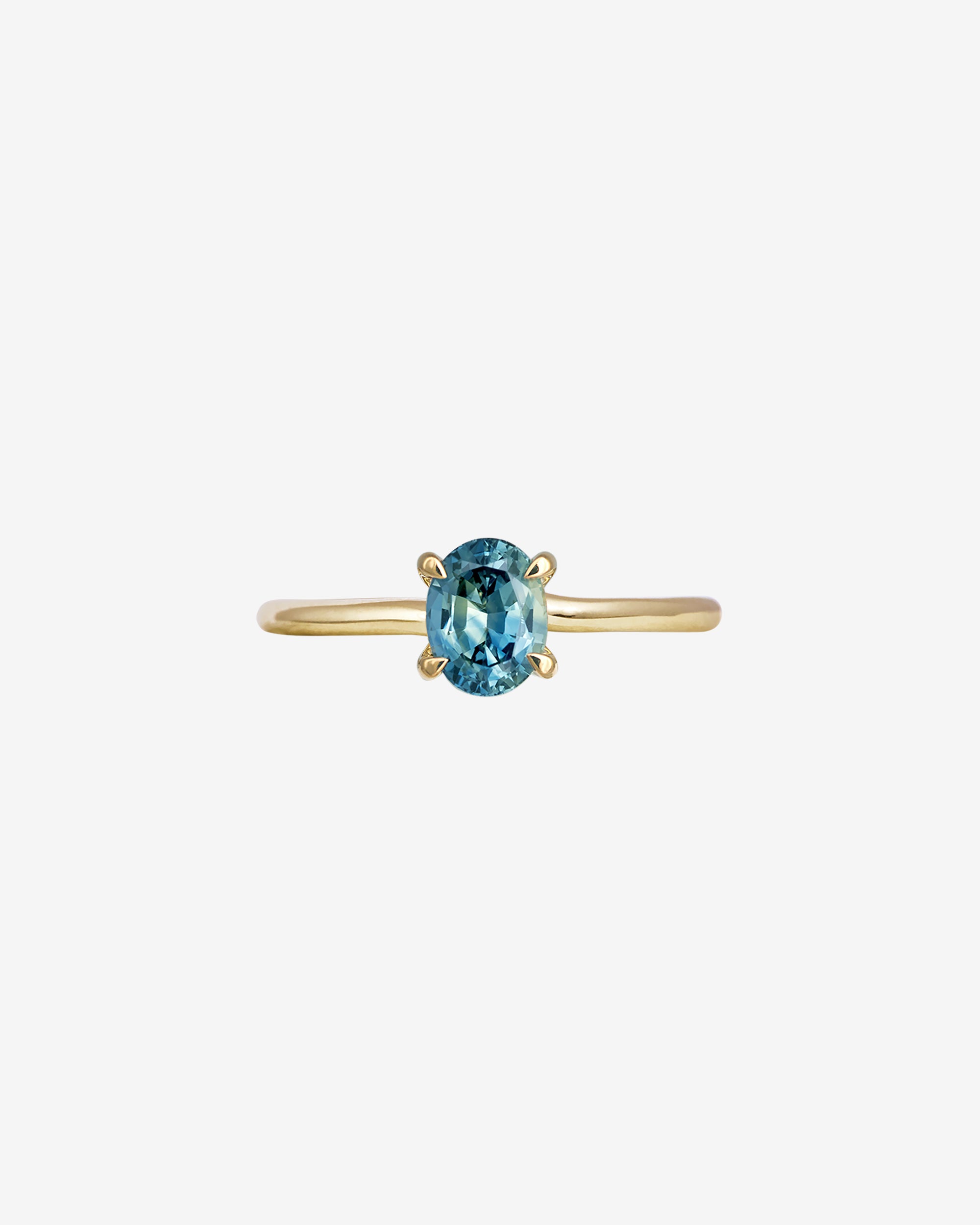 Temple of the Sun Adama Oval Ring Solitaire Blue Sapphire Solid Gold