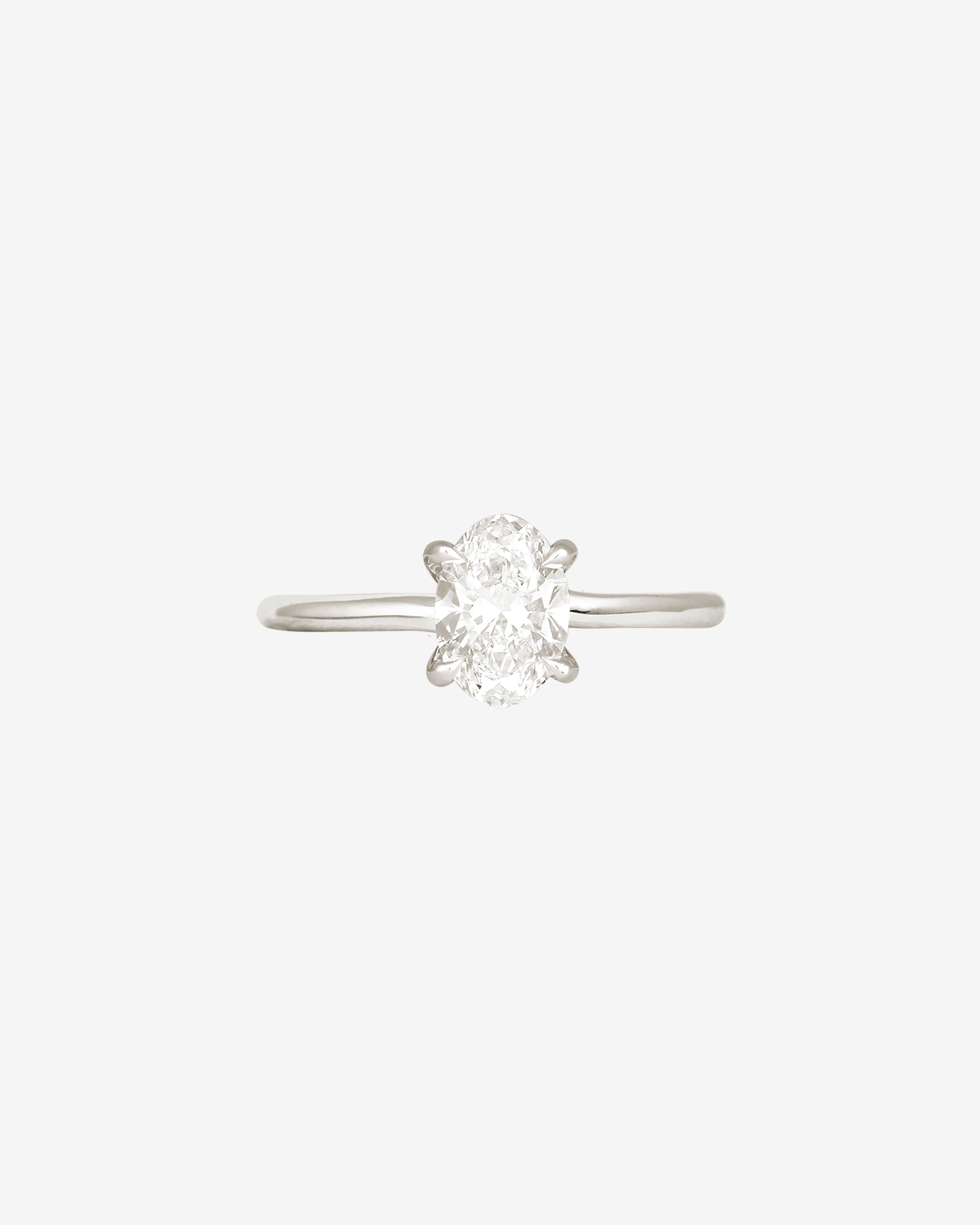 Temple of the Sun Adama Oval Ring Solitaire Diamond Platinum
