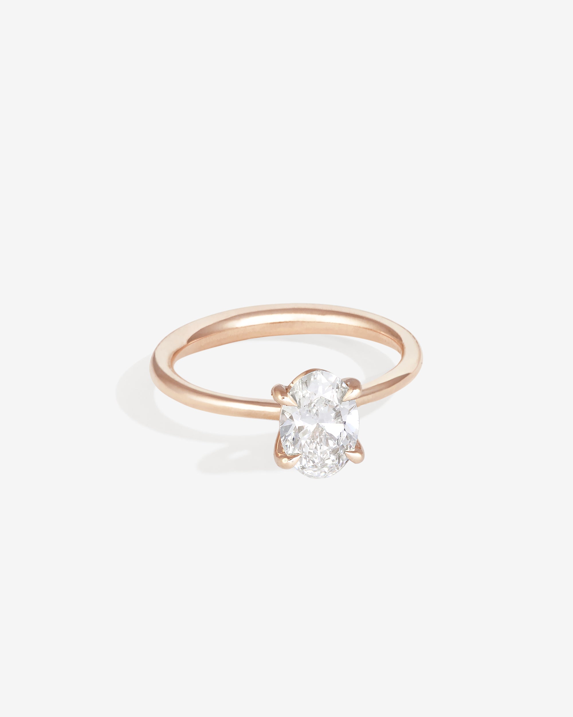 Temple of the Sun Adama Oval Ring Solitaire Diamond Rose Gold