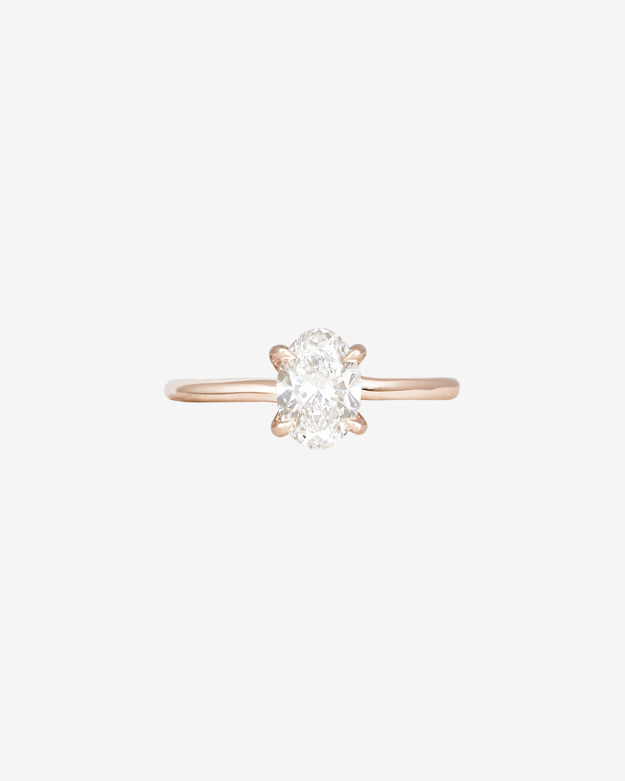 Temple of the Sun Adama Oval Ring Solitaire Diamond Rose Gold