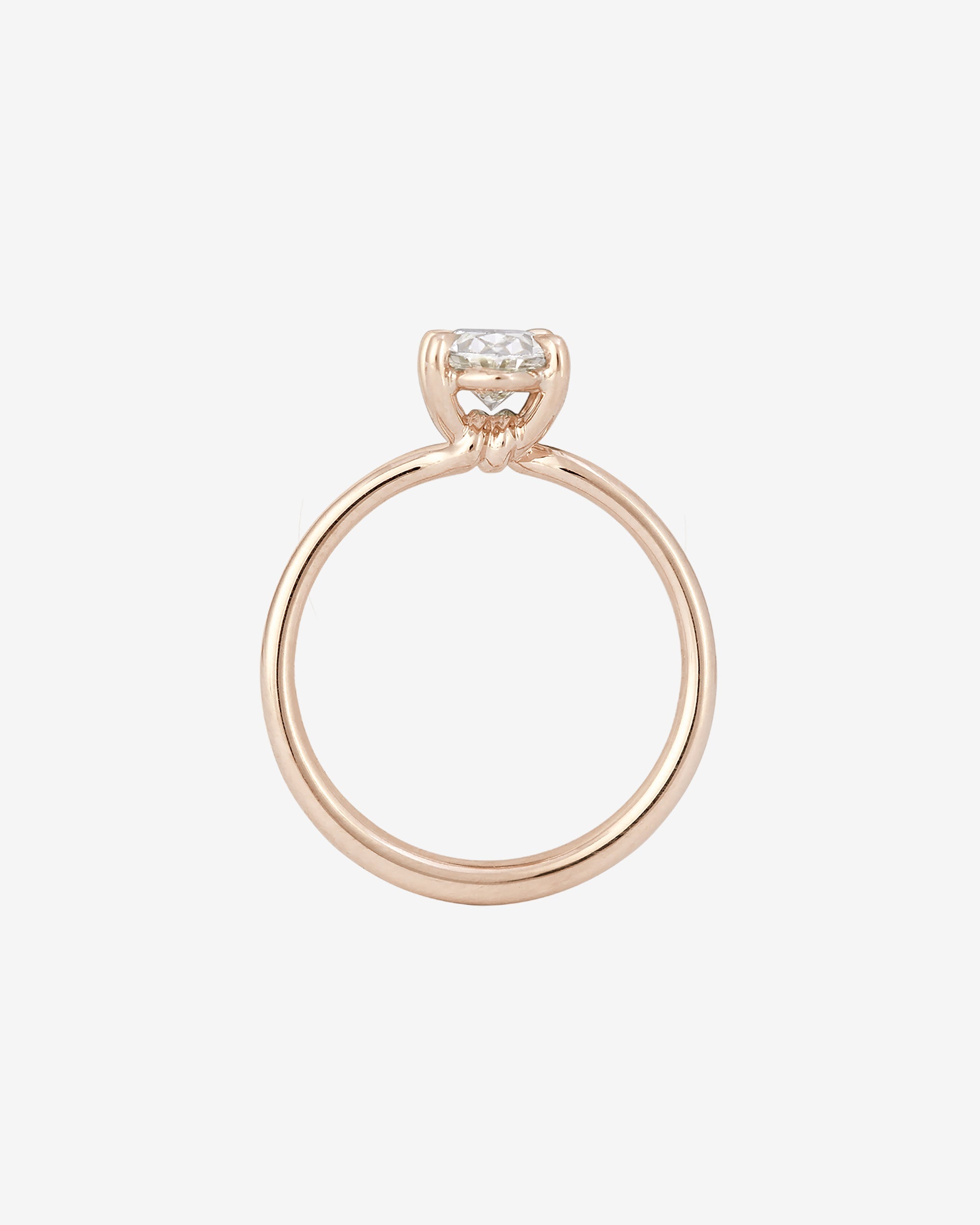 Temple of the Sun Adama Oval Ring Solitaire Diamond Rose Gold