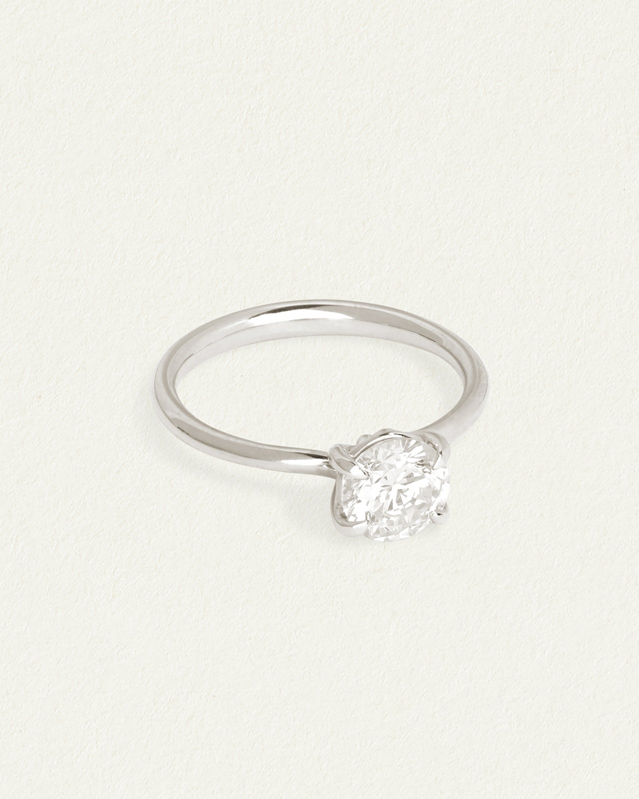 Temple of the Sun Adama Round Ring Solitaire Diamond Platinum