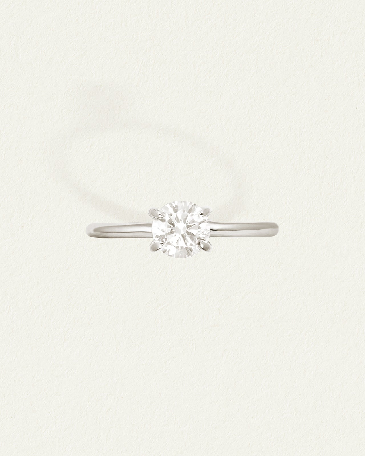 Temple of the Sun Adama Round Ring Solitaire Diamond Platinum