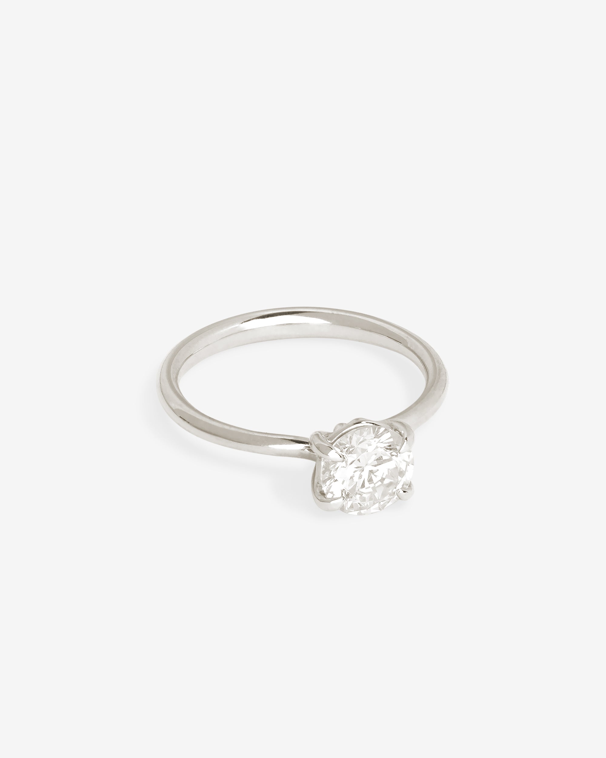 Temple of the Sun Adama Round Ring Solitaire Diamond Platinum