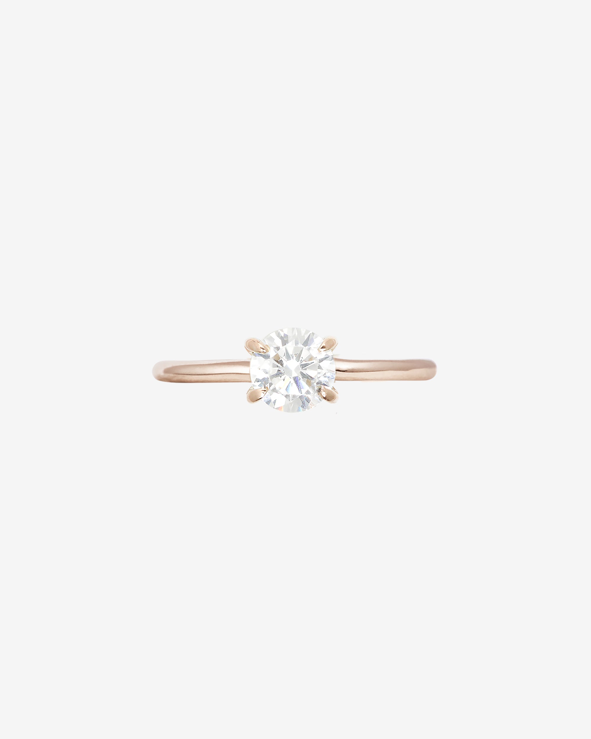 Temple of the Sun Adama Round Ring Solitaire Diamond Rose Gold