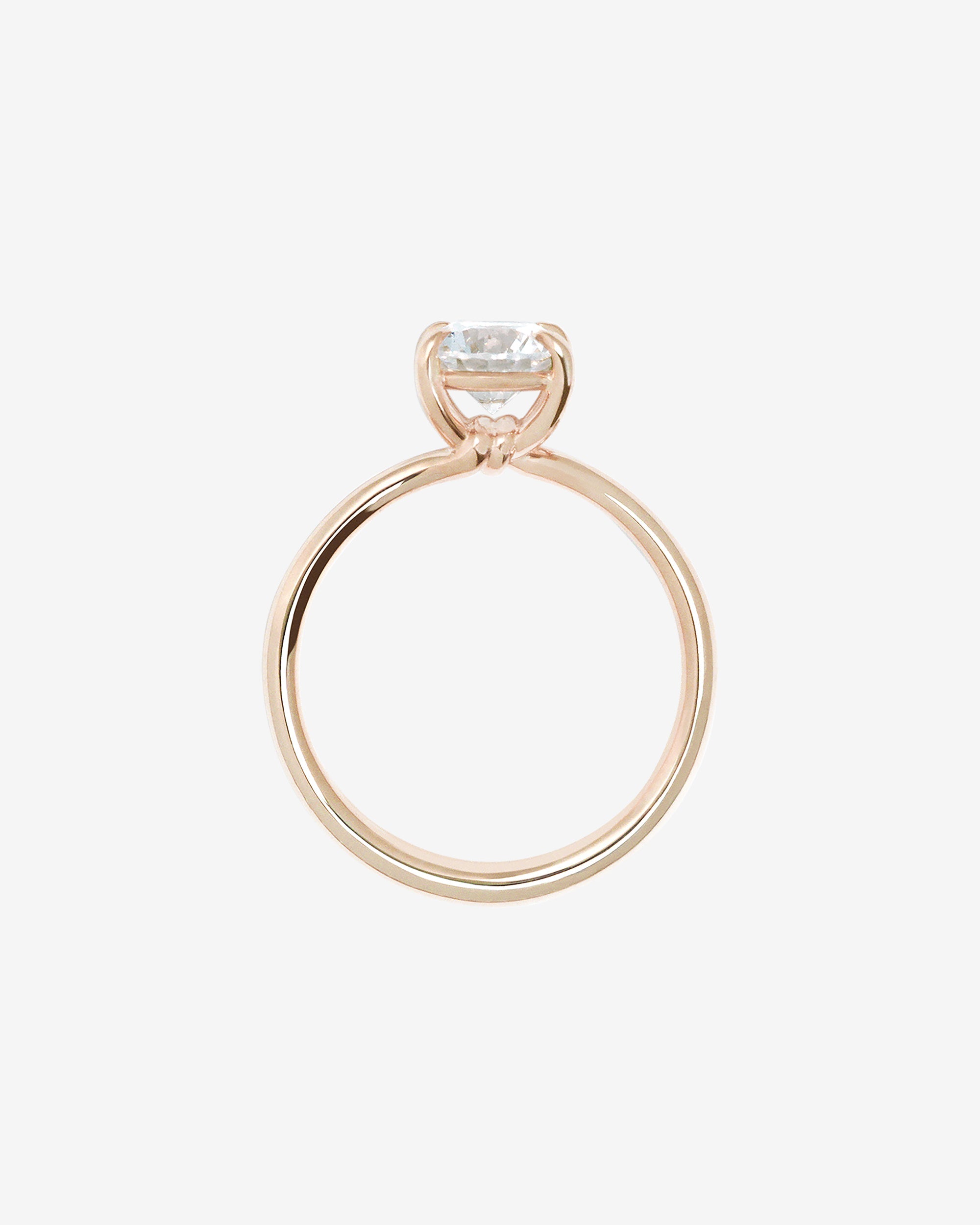 Temple of the Sun Adama Round Ring Solitaire Diamond Rose Gold