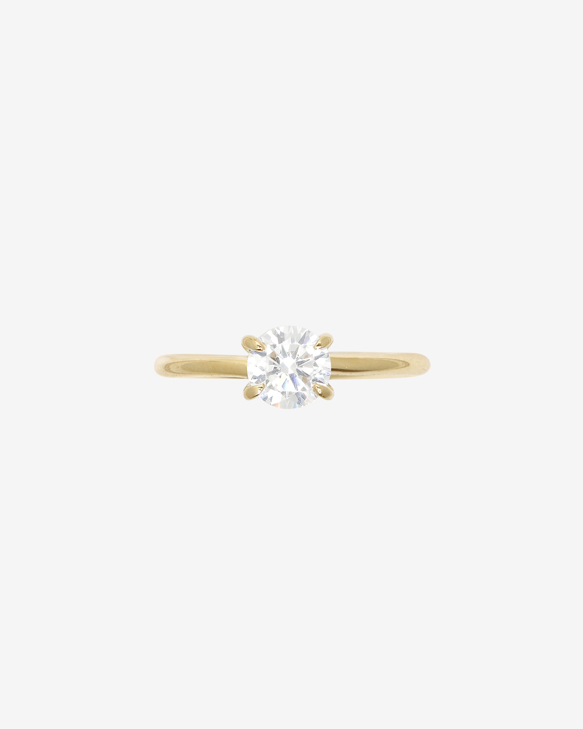 Temple of the Sun Adama Round Ring Solitaire Diamond Solid Gold