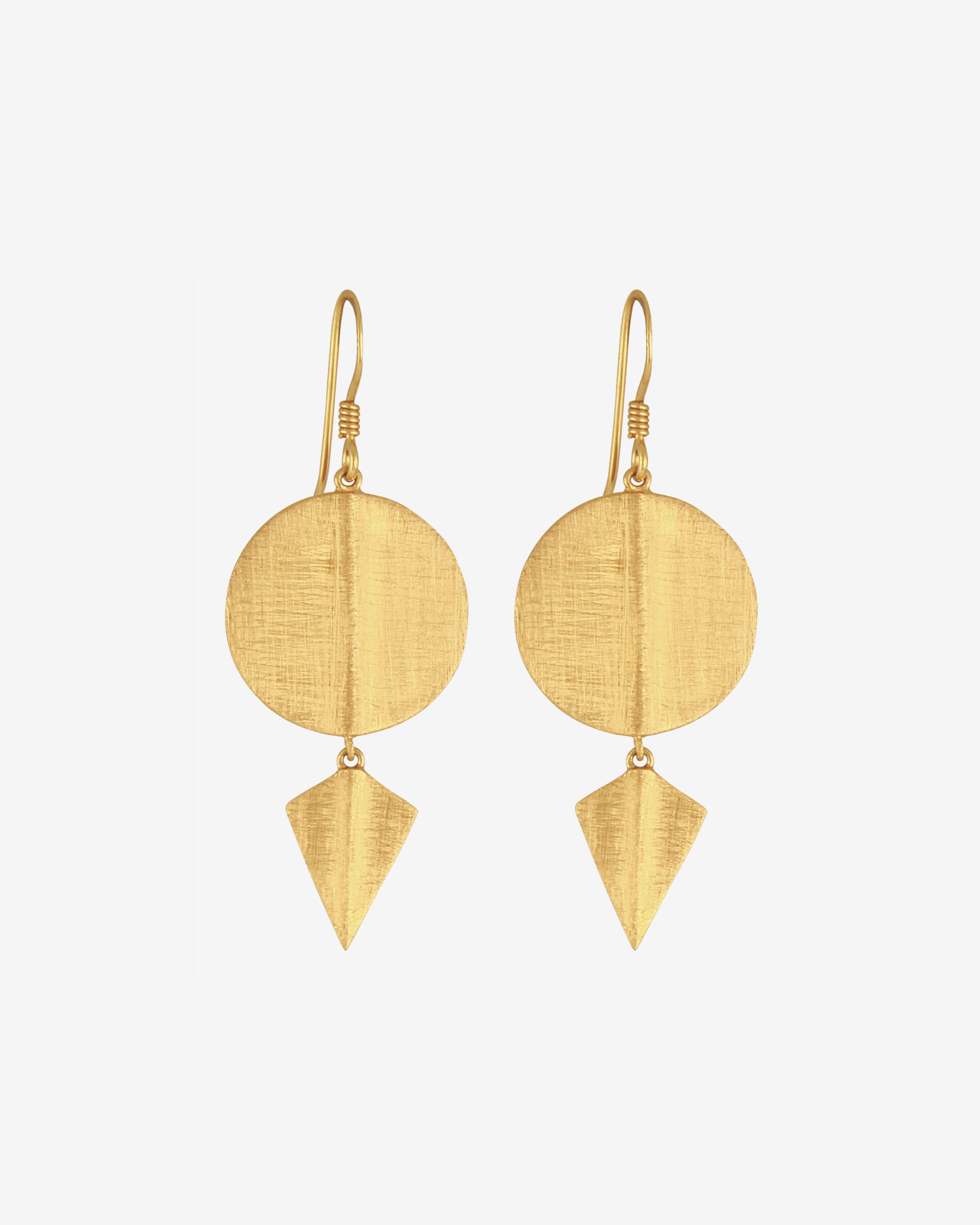 Temple of the Sun Aegean Disc Earrings Gold Vermeil