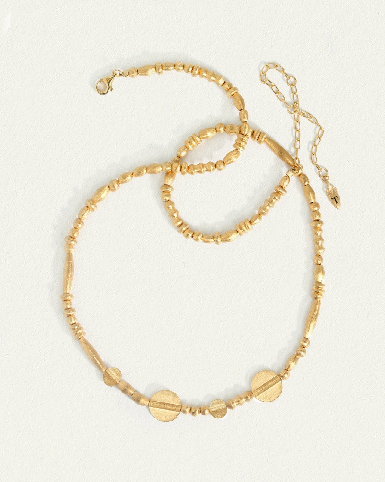 Temple of the Sun Aegean Disc Necklace Gold Vermeil