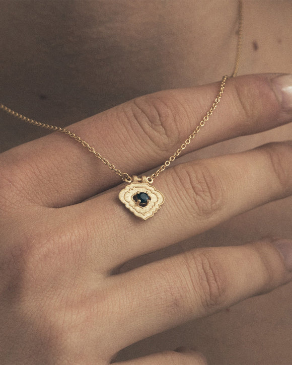 Temple of the Sun Sacred Scroll Necklace - Gold Vermeil