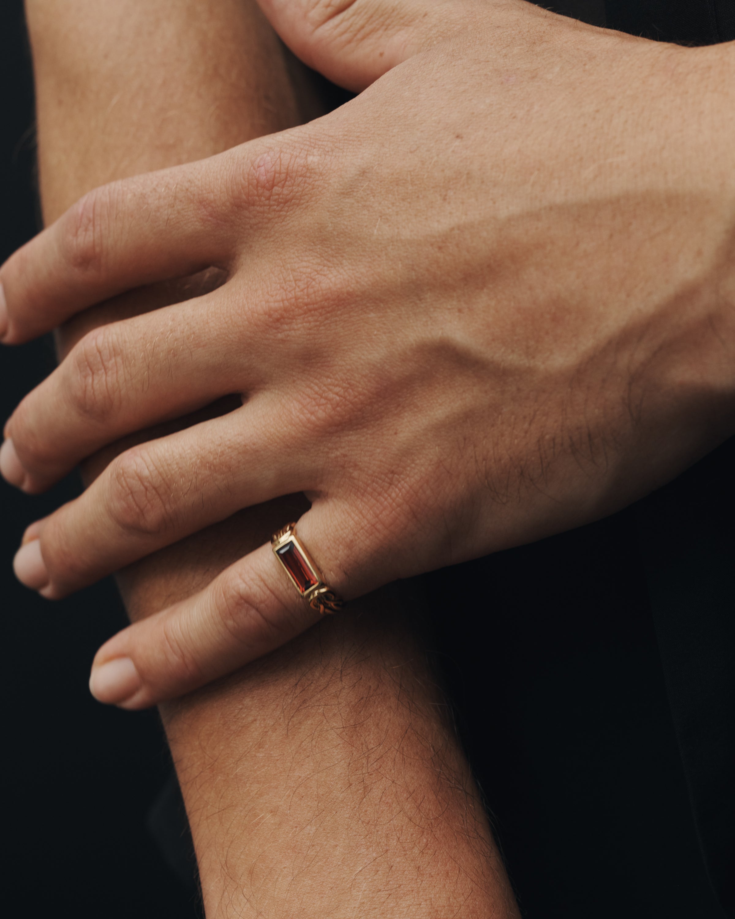 Temple of the Sun Airla Solitaire Ring Garnet Gold Vermeil