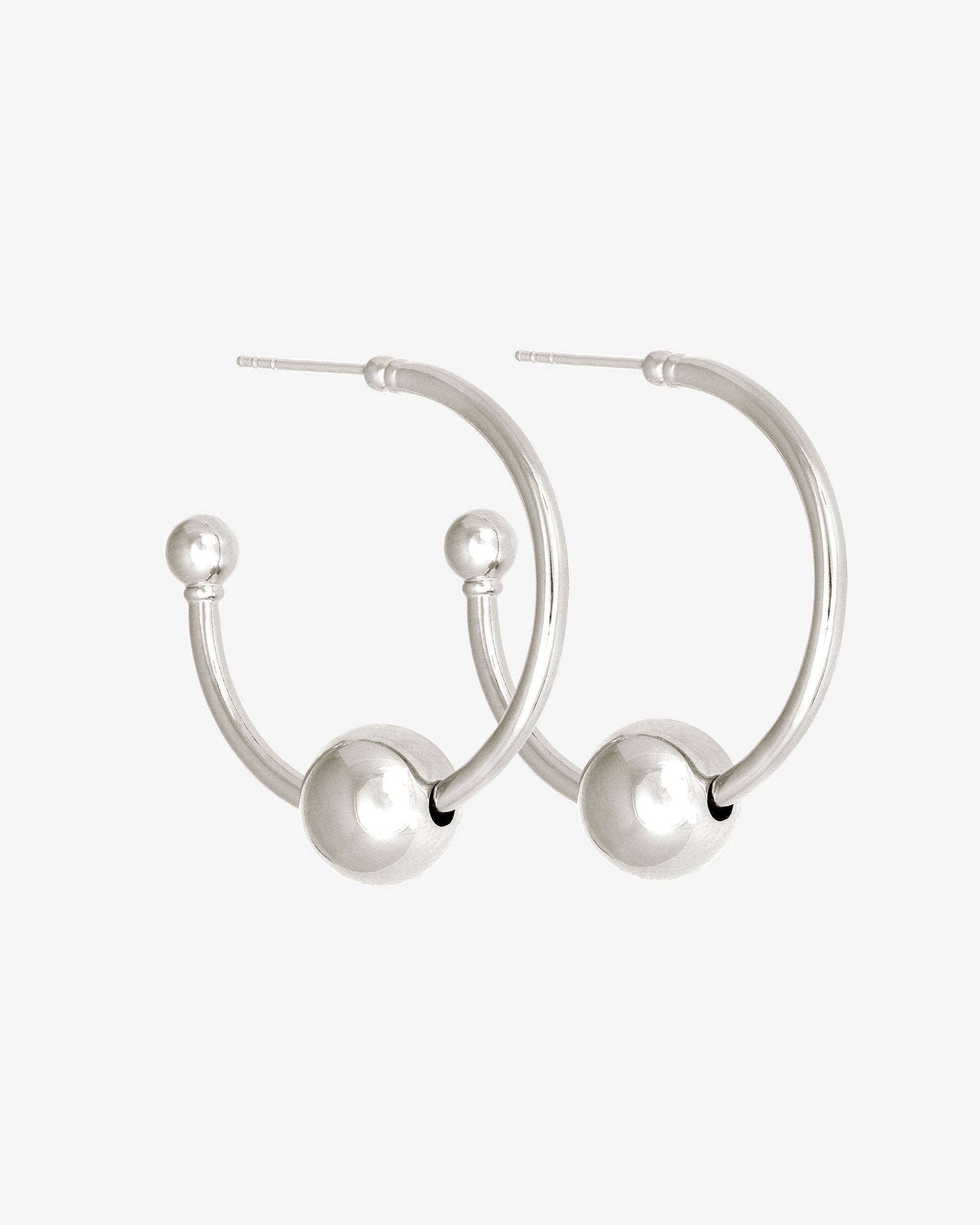 Temple of the Sun Alba Hoops Large Silver