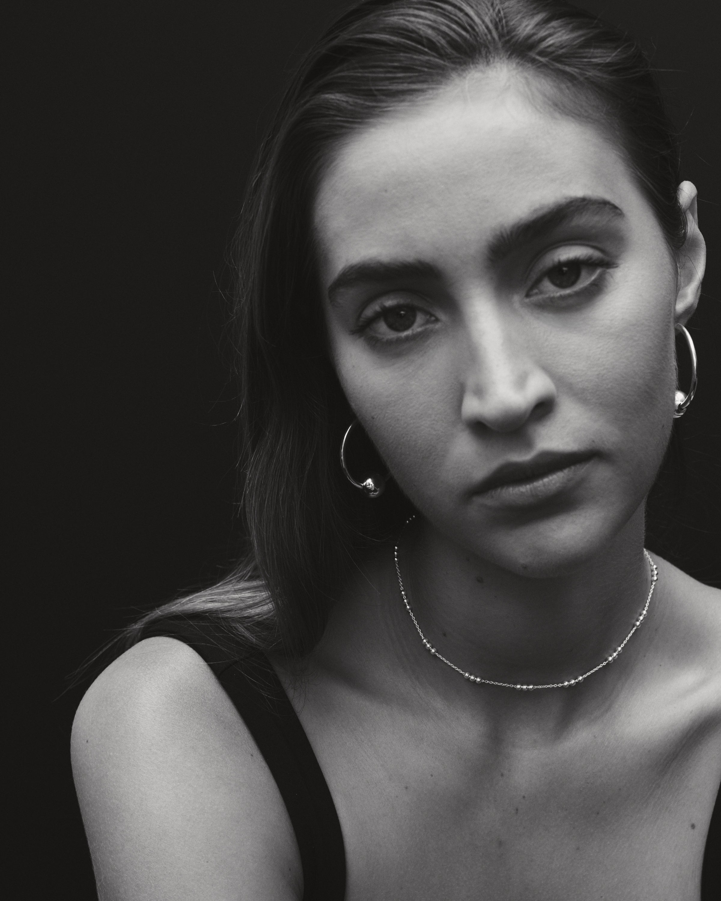 Temple of the Sun Alba Hoops Large Silver