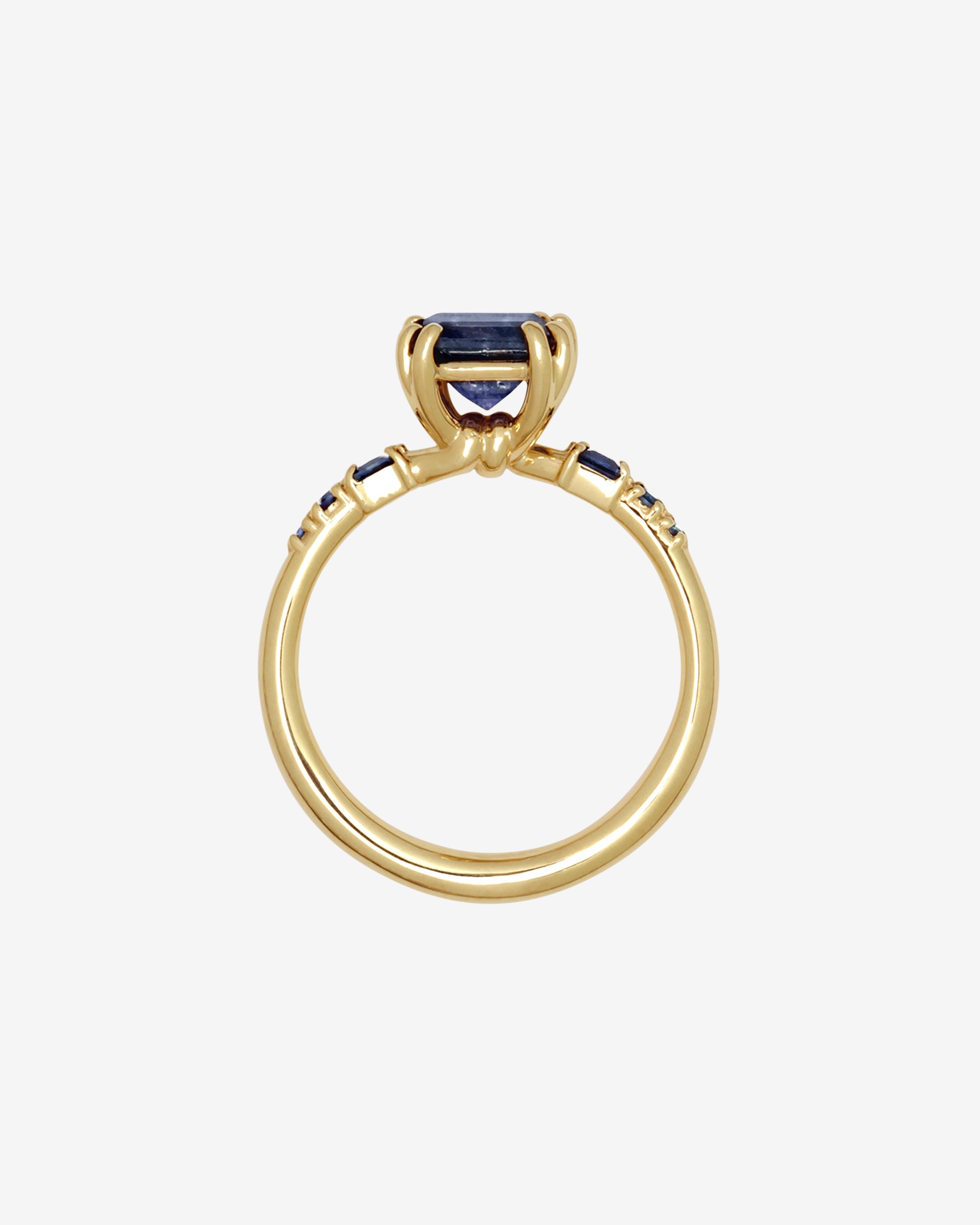 Temple of the Sun Allium Ring Blue Sapphire Solid Gold