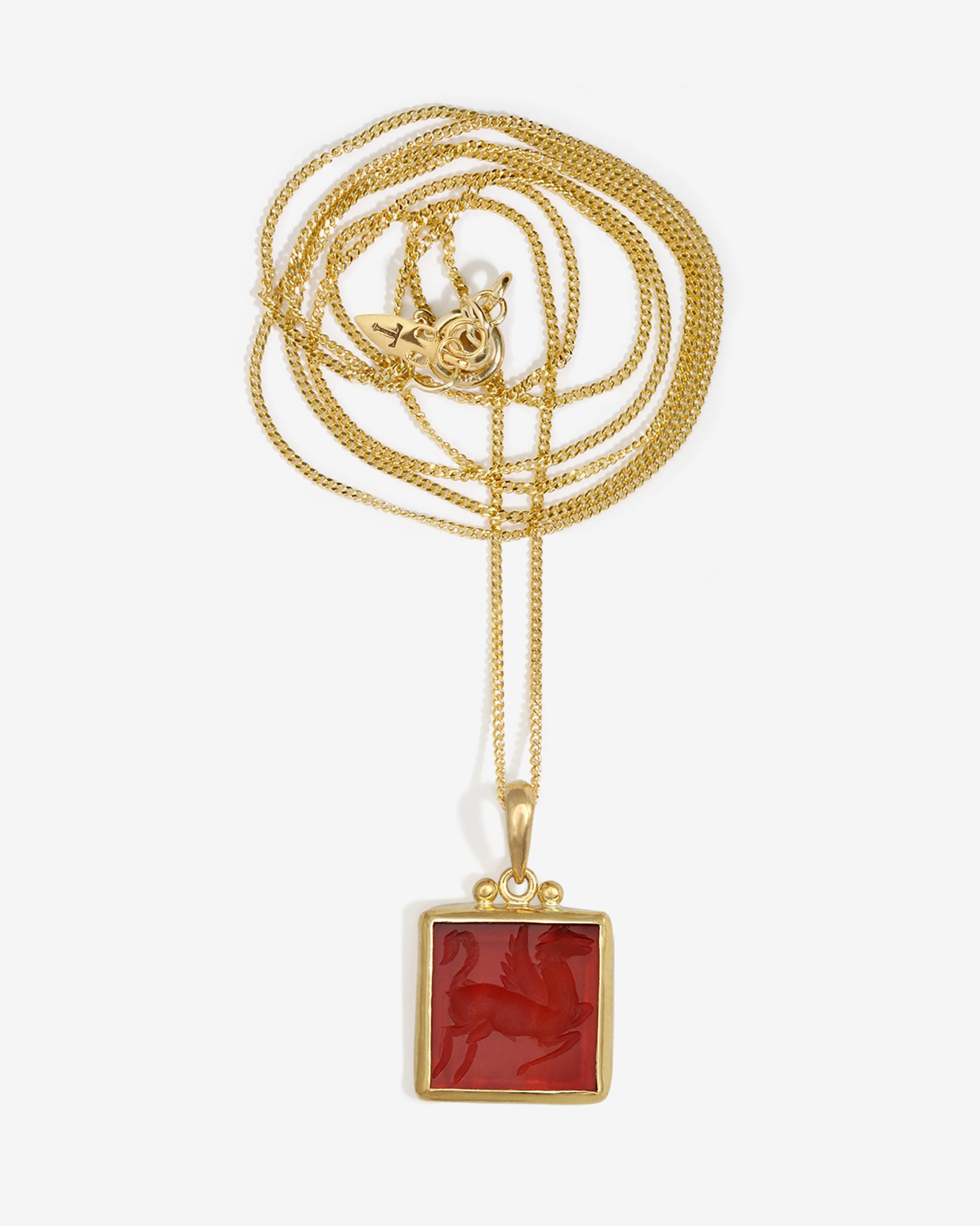 Temple of the Sun Anu Pegasus Necklace Carnelian Solid Gold
