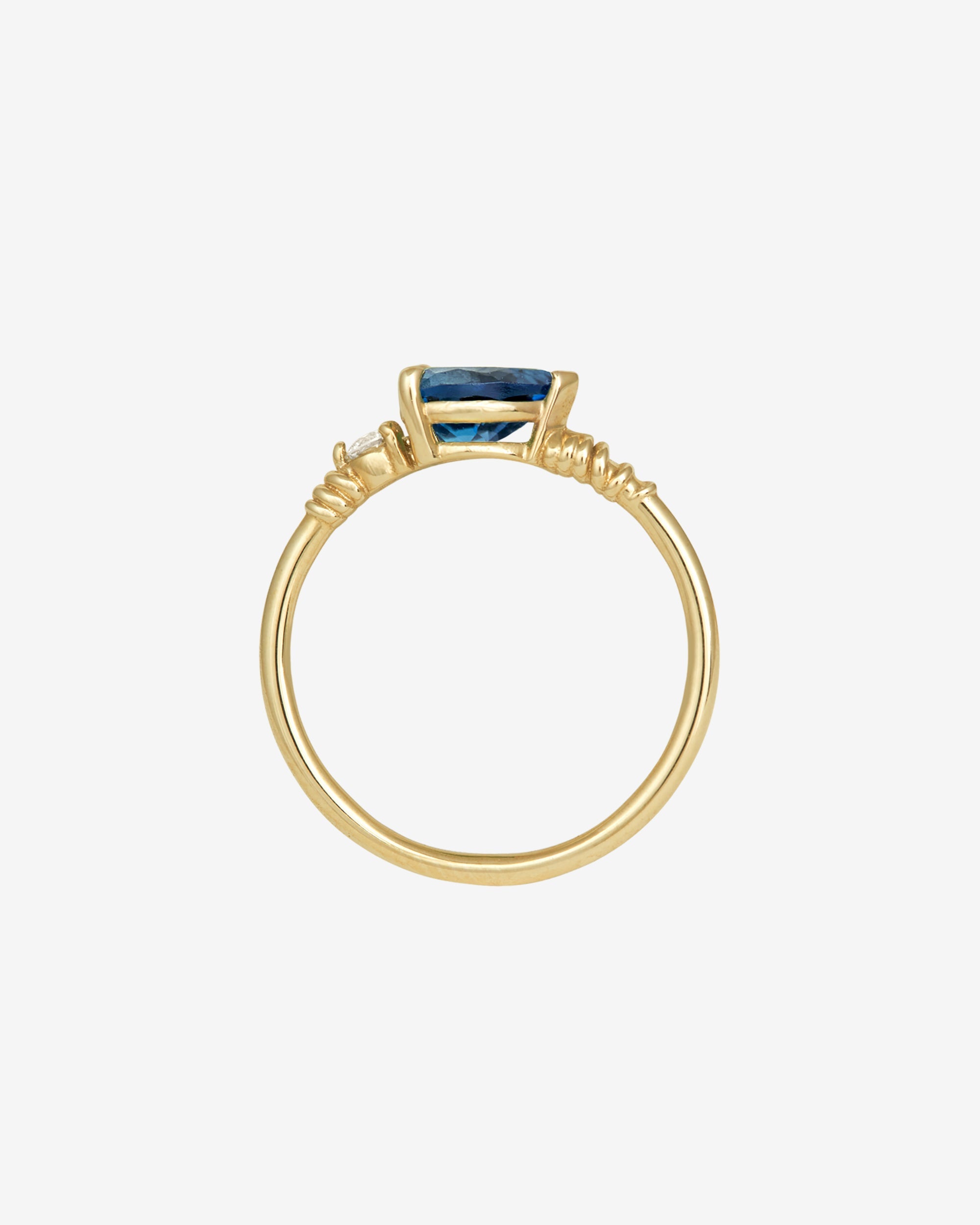 Temple of the Sun Ariel Ring Blue Topaz Diamond Solid Gold