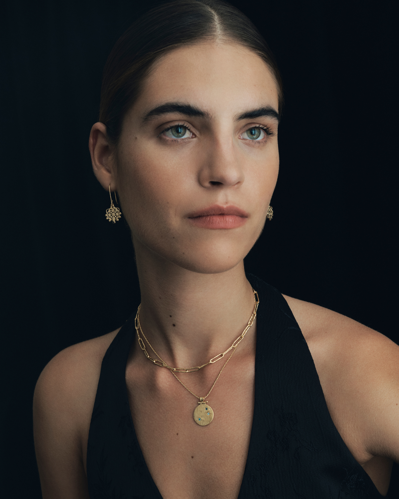 Temple of the Sun Arinna Earrings Sapphire Gold Vermeil