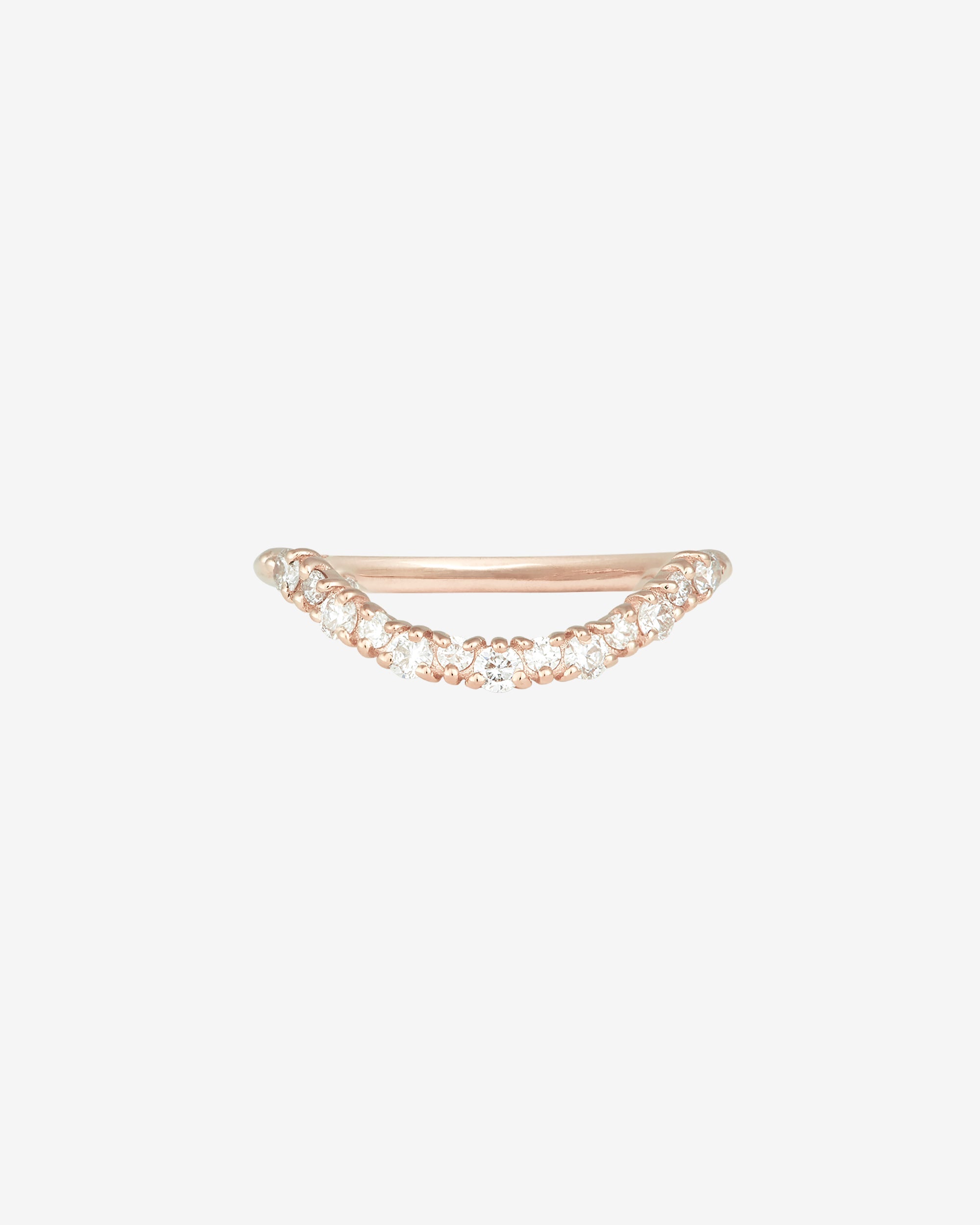 Temple of the Sun Asteria Arch Ring Round Diamond Rose Gold