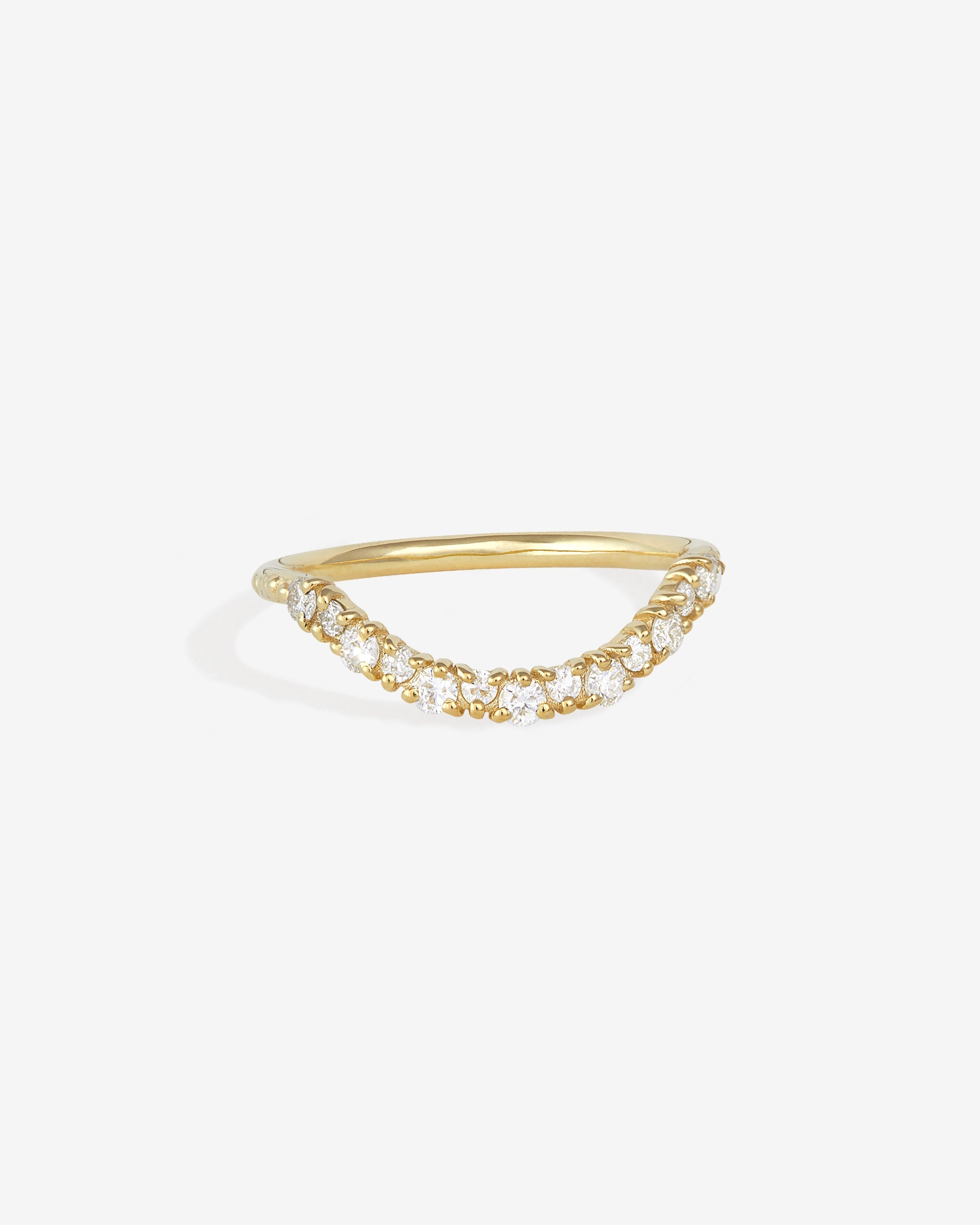 Temple of the Sun Asteria Arch Ring Round Diamond Solid Gold